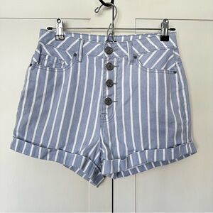 BDG Super High Rise Foxy Striped Denim Jean Shorts Size 27 Cuffed 100% Cotton